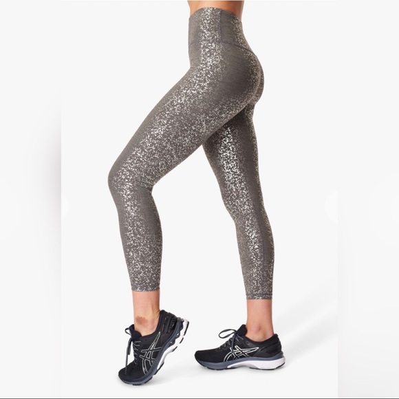 Sweaty Betty Pants - Sweaty Betty Disco Metallic 7/8 Length Leggings
